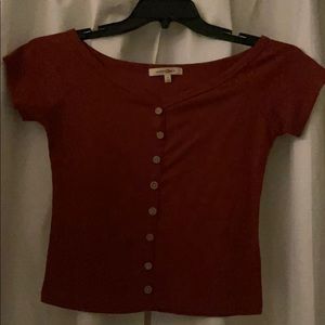 copper/burnt orange crop top